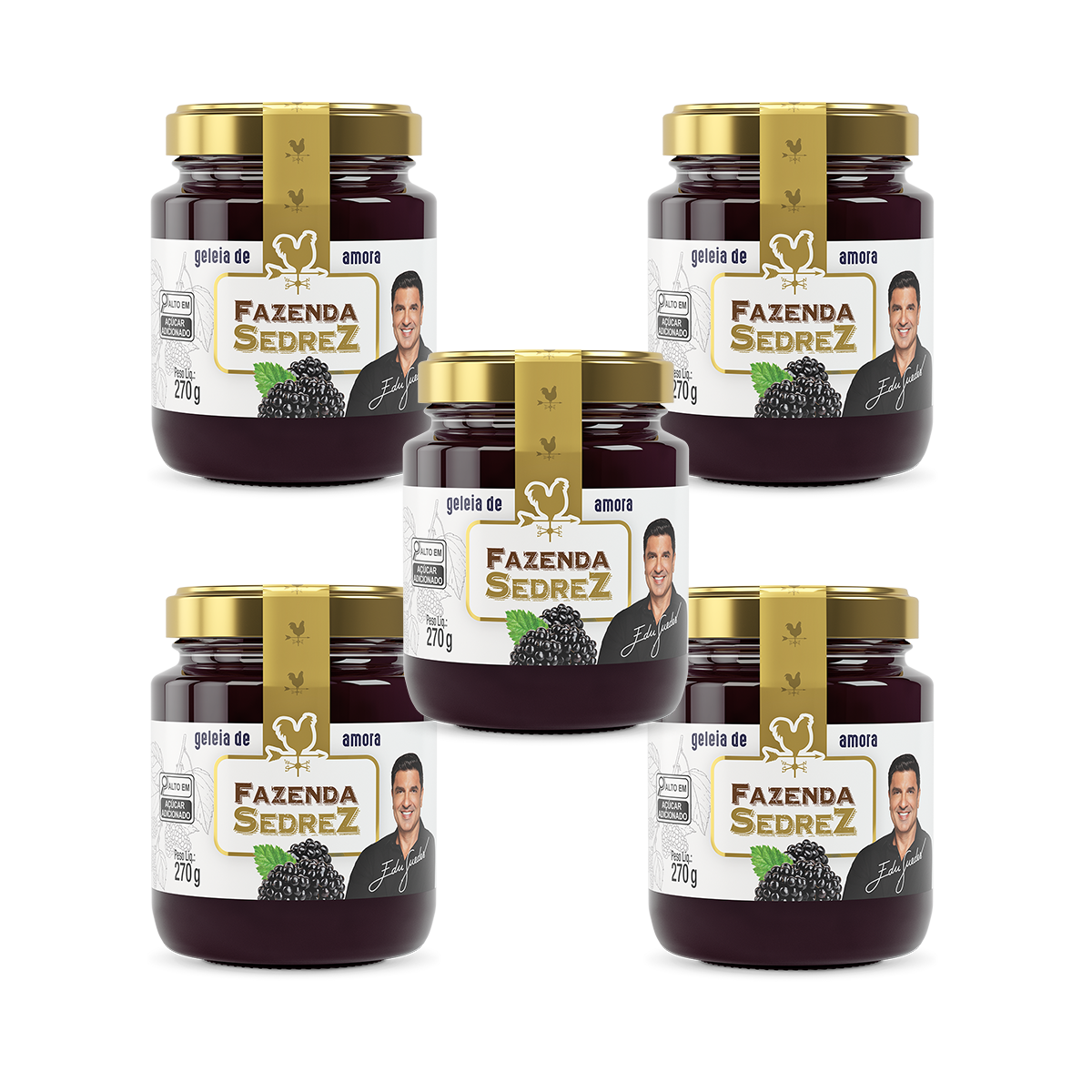 Combo Geleia de Amora 270g Fazenda Sedrez - 5 unid.