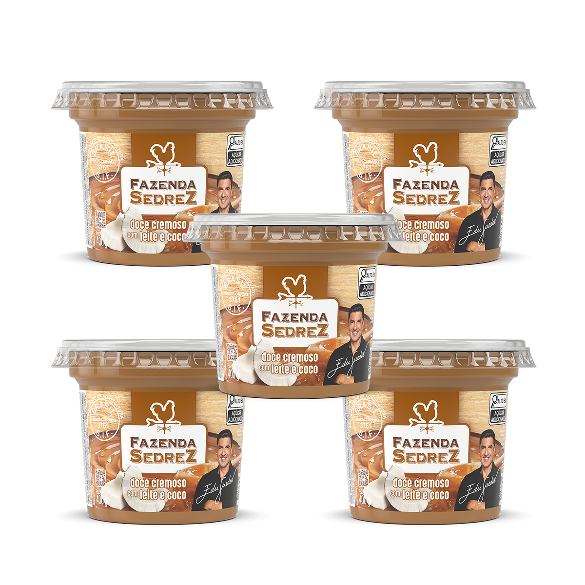 Combo Doce Cremoso Com Leite e Coco 400g Fazenda Sedrez - 5 unid