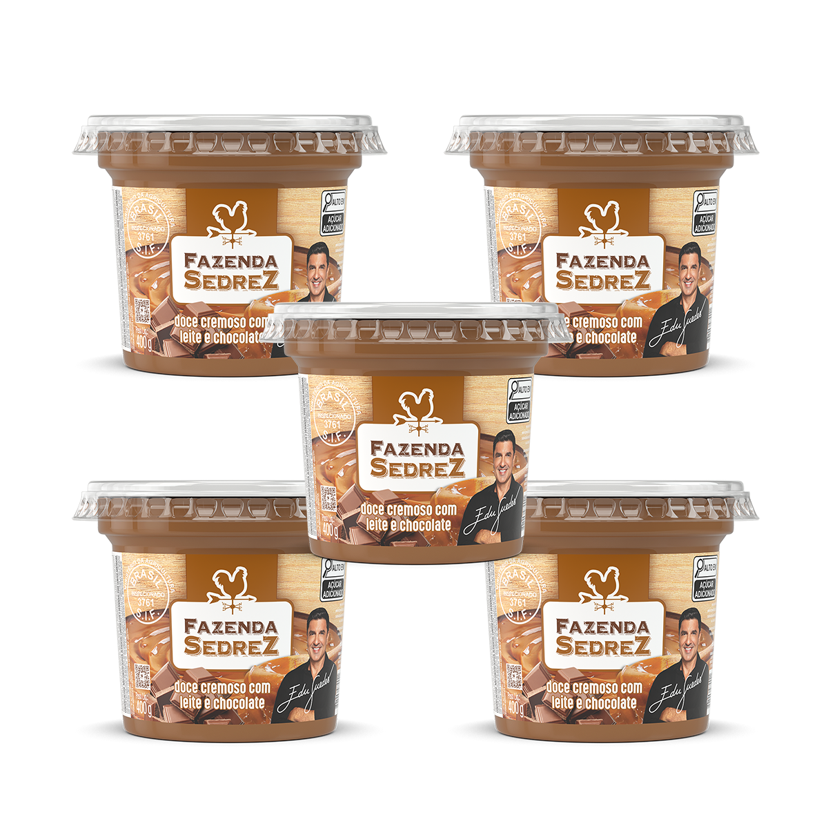 Combo Doce Cremoso Com Leite e Choc 400g Fazenda Sedrez - 5 unid
