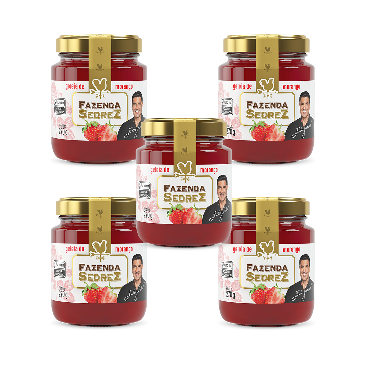 Combo Geleia de Morango 270g Fazenda Sedrez - 5 unid