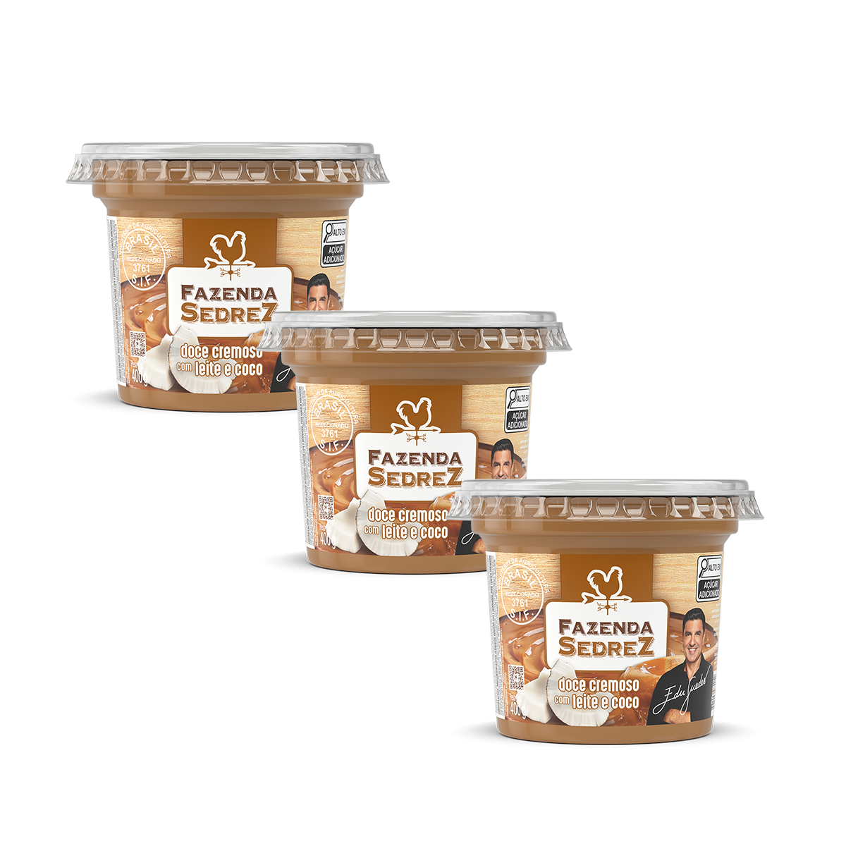 Combo Doce Cremoso Com Leite e Coco 400g Fazenda Sedrez - 3 unid