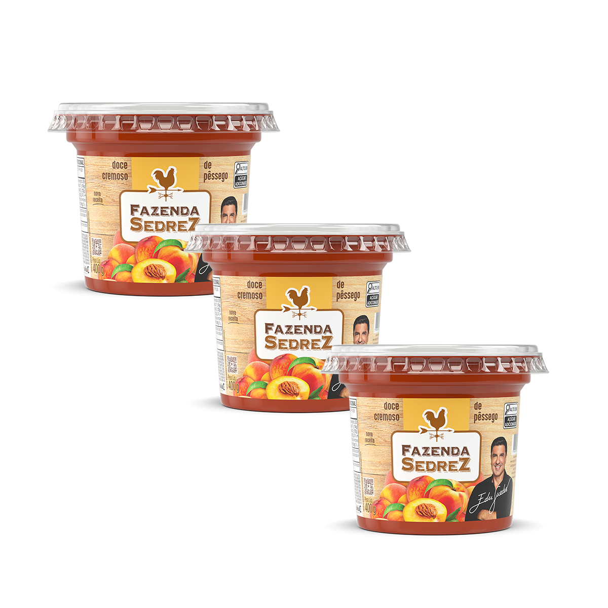 Combo Doce Cremoso de Pêssego 400g Fazenda Sedrez - 3 unid