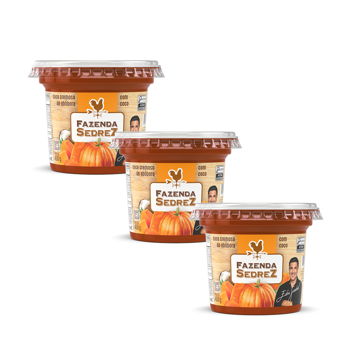Combo Doce Cremoso Abóbora Com Coco 400g Fazenda Sedrez - 3 unid