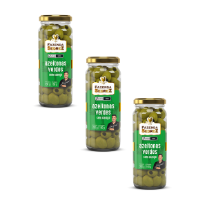 Combo Azeitonas Verdes Sem Caroço 330g/160g - Vd. Fazenda Sedrez - 3 unid